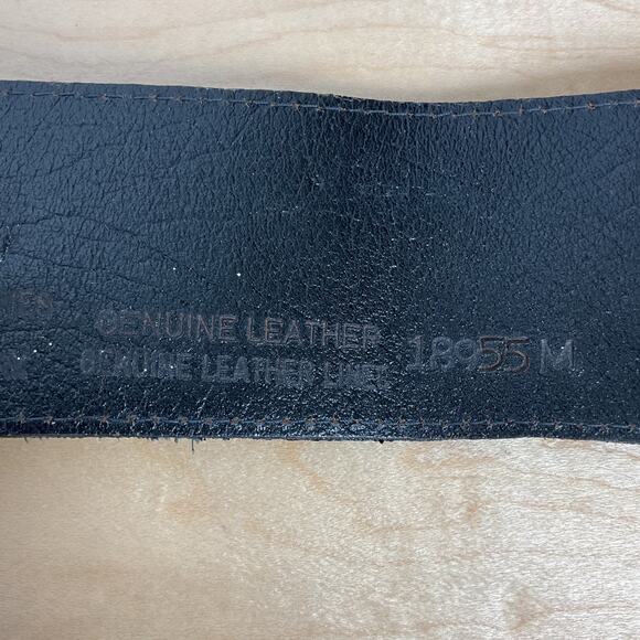 MZ Accesories of New York Y2K Black Embossed Leather and Metal Belt - Picture 5 of 6